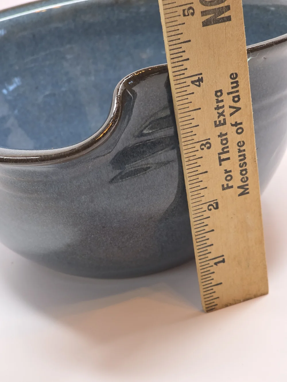 Vintage Pottery Batter Bowl Cobalt Blue- Rustic Farmhouse